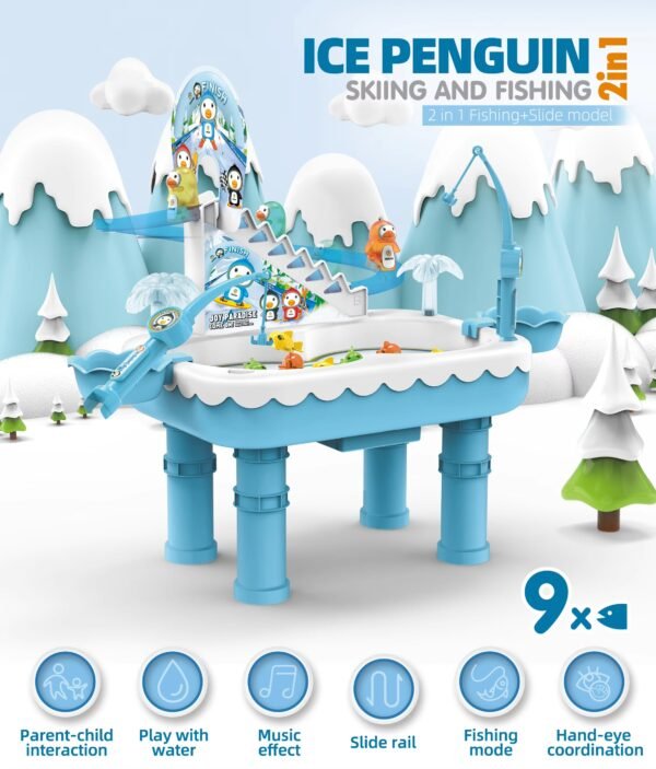 Ice Penguin Sking and Fishing